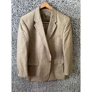 Calvin Klein Men's Beige Silk Blazer 44R Mid-Length Formal Jacket